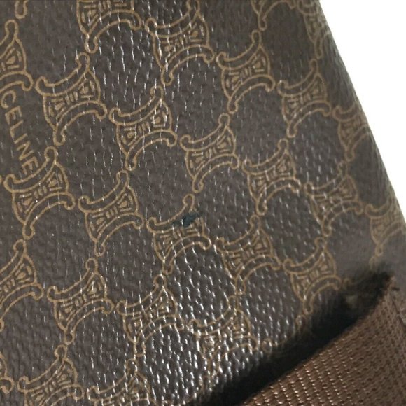 CELINE Macadam 2WAY Cluch Bag Waist Pouch PVC/Leather Brown - Picture 13 of 16